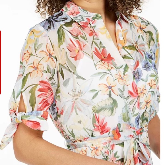 SOLD Calvin Klein Floral Midi Dress - Picture 3 of 9